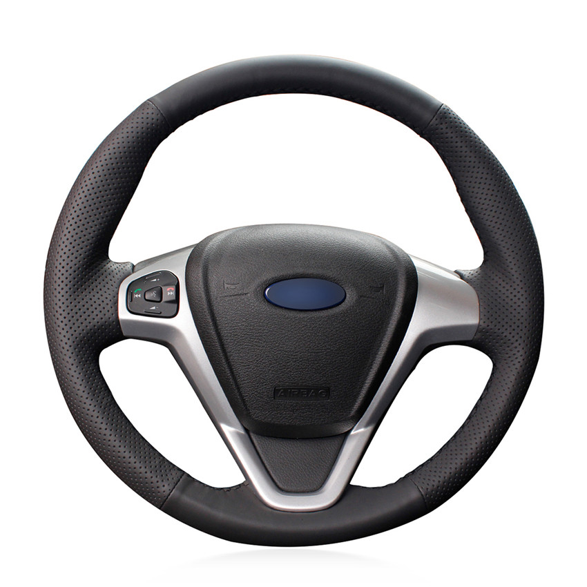 Loncky Auto Custom Fit OEM Black Genuine Leather Steering Wheel Covers ...