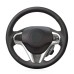 111Loncky Auto Custom Fit OEM Black Genuine Leather Car Steering Wheel Cover for Honda CR-Z CRZ 2011 2012 2013 2014 2015 2016 Accessories 