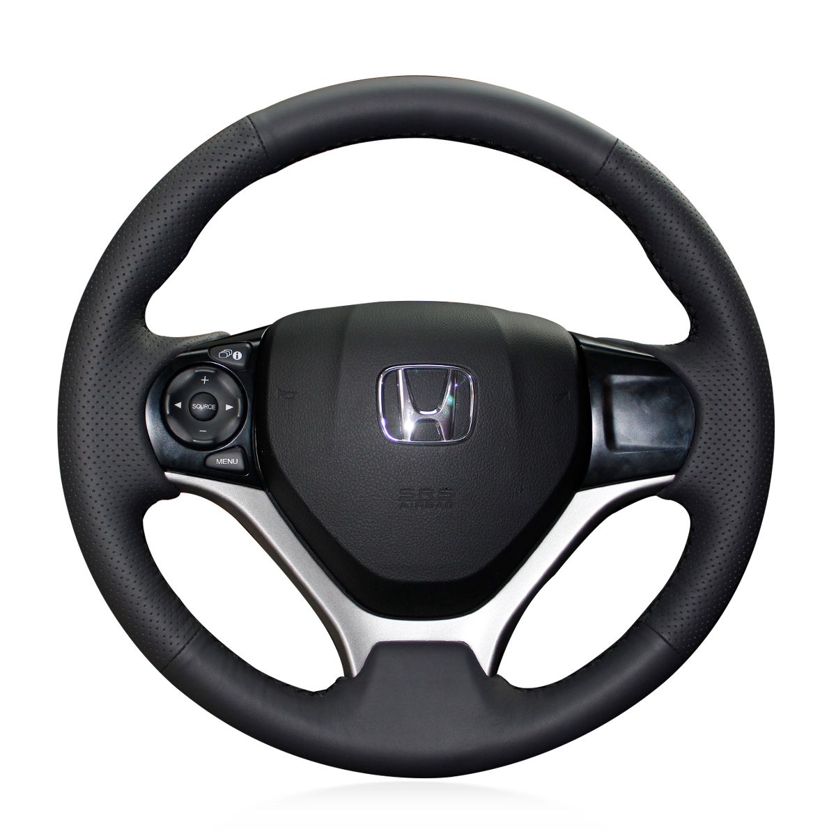 Loncky Auto Custom Fit OEM Black Genuine Leather Car Steering Wheel ...