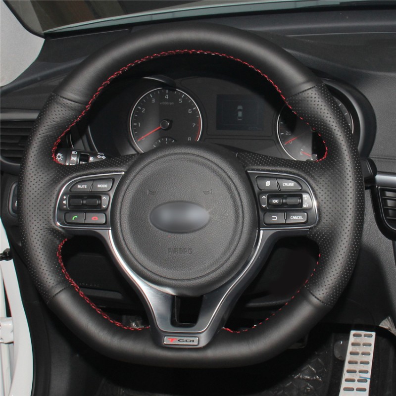 Loncky Auto Custom Fit OEM Black Genuine Leather Steering Wheel Covers ...