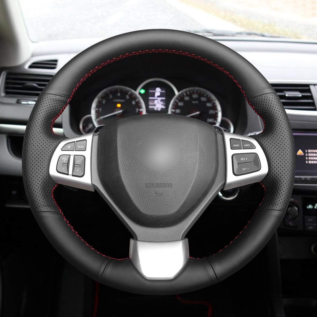 Loncky Auto Custom Fit OEM Black Suede Steering Wheel Covers for Suzuki ...