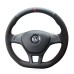 111Loncky Auto Custom Fit OEM Black Genuine Leather Suede Car Steering Wheel Cover for Volkswagen VW Golf 7 Mk7 New Polo 2014 2015 2016 2017 Accessories 