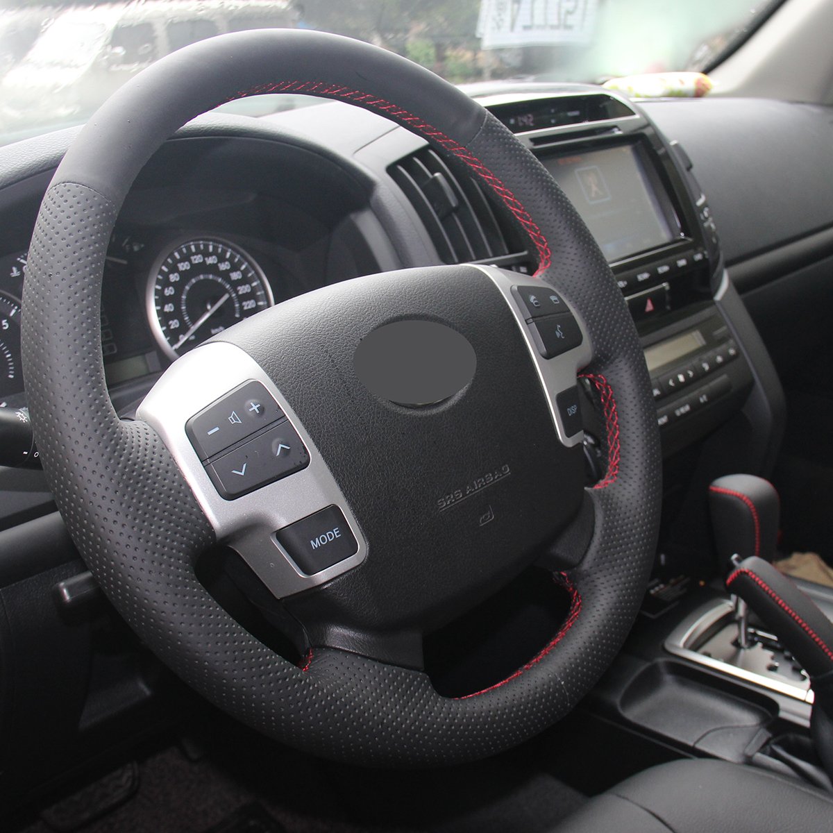 Loncky Auto Genuine Leather Auto Custom Steering Wheel Covers for 2008